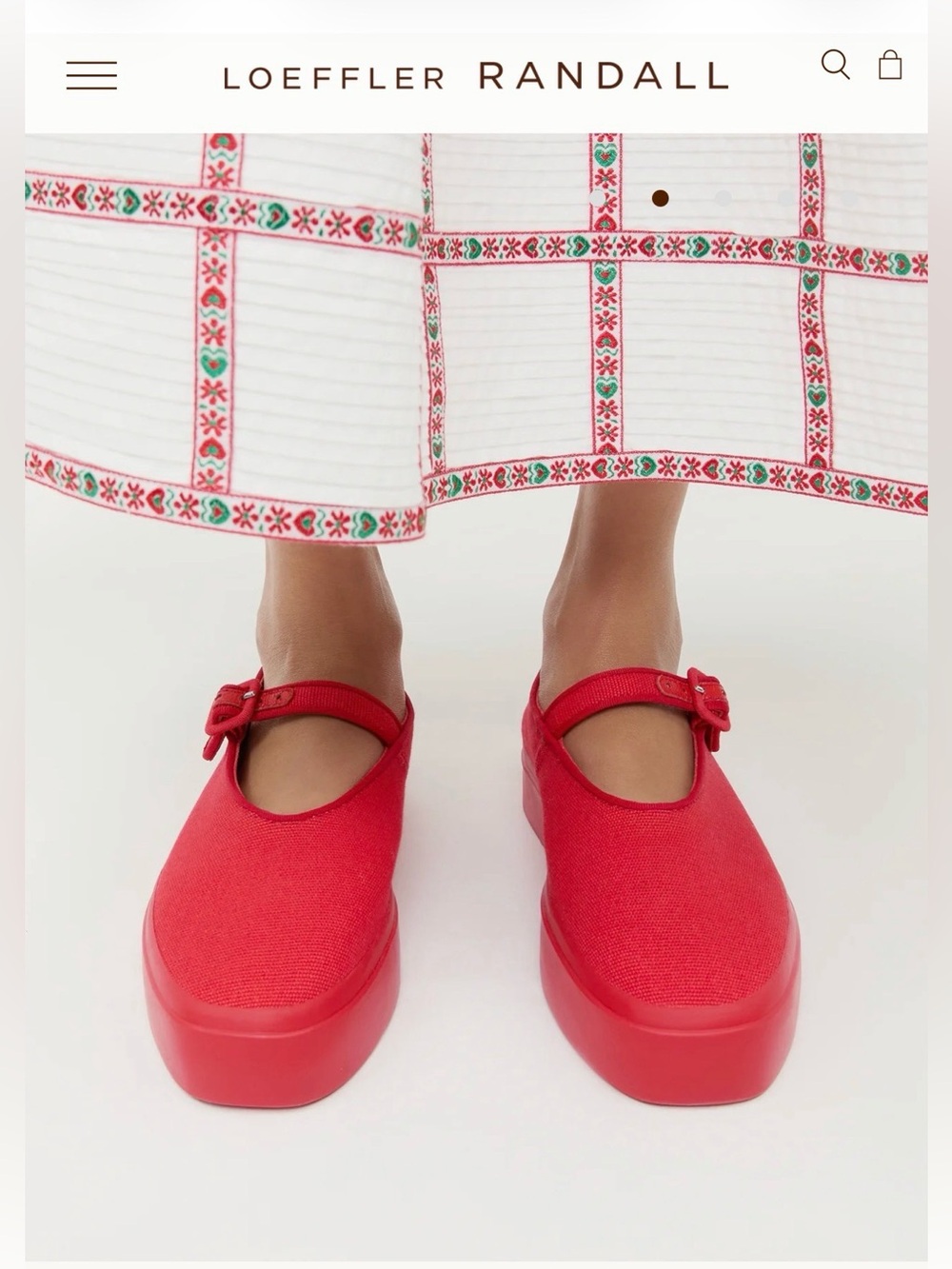 NWT Loeffler Randall Red Canvas Mary Jane Sneakers